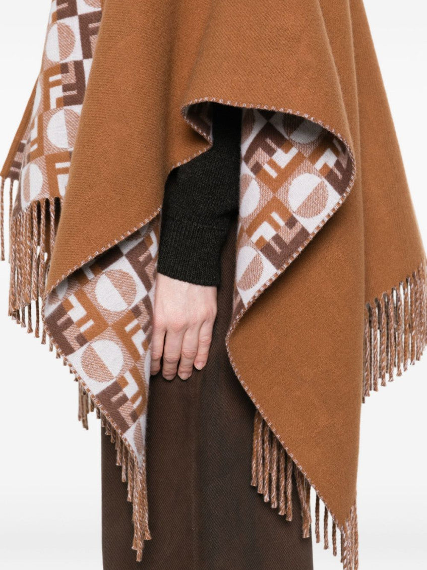 Brown Reversible Fendi Optical Poncho 3