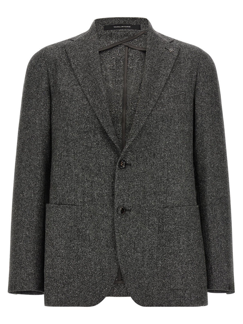 Grey Notched Lapel Blazer 1