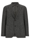 Grey Notched Lapel Blazer 1