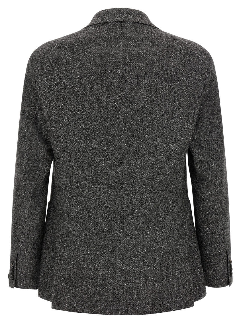 Grey Notched Lapel Blazer 2