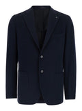 Navy Blue Textured Blazer 1