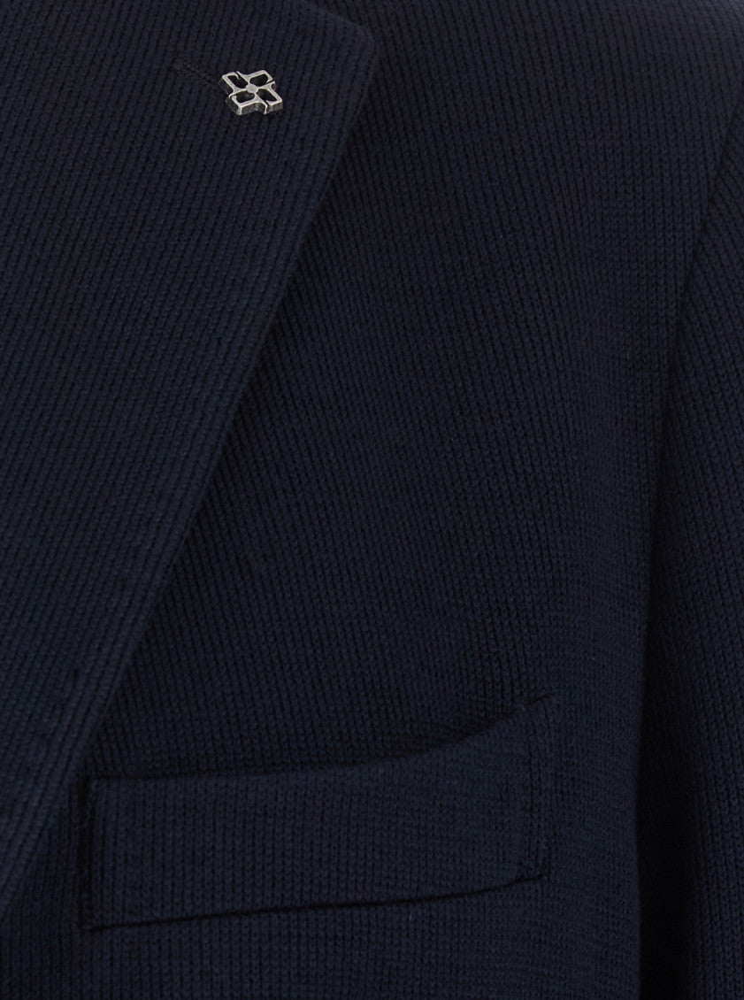 Navy Blue Textured Blazer 3