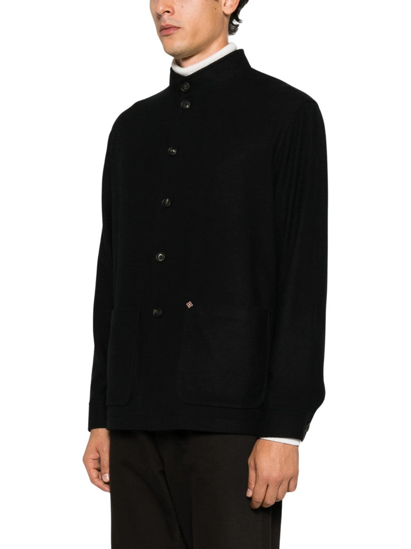 Black Mandarin Collar Blazer 2