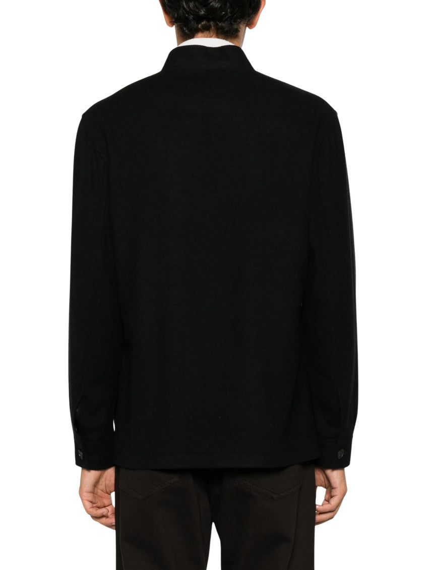 Black Mandarin Collar Blazer 3