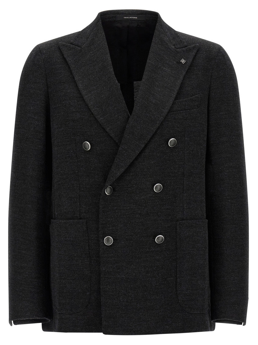 Dark Grey Textured Blazer 1