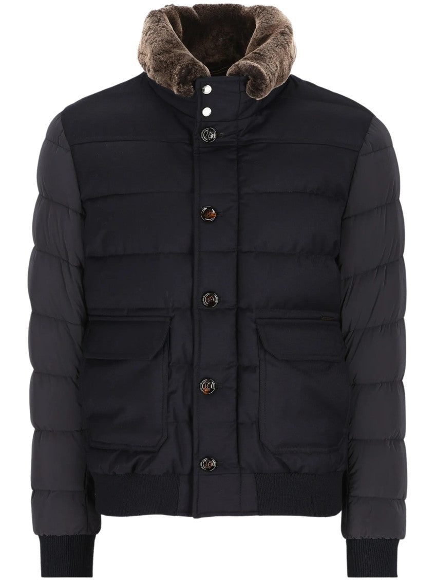 Navy Mock Collar Jacket 1