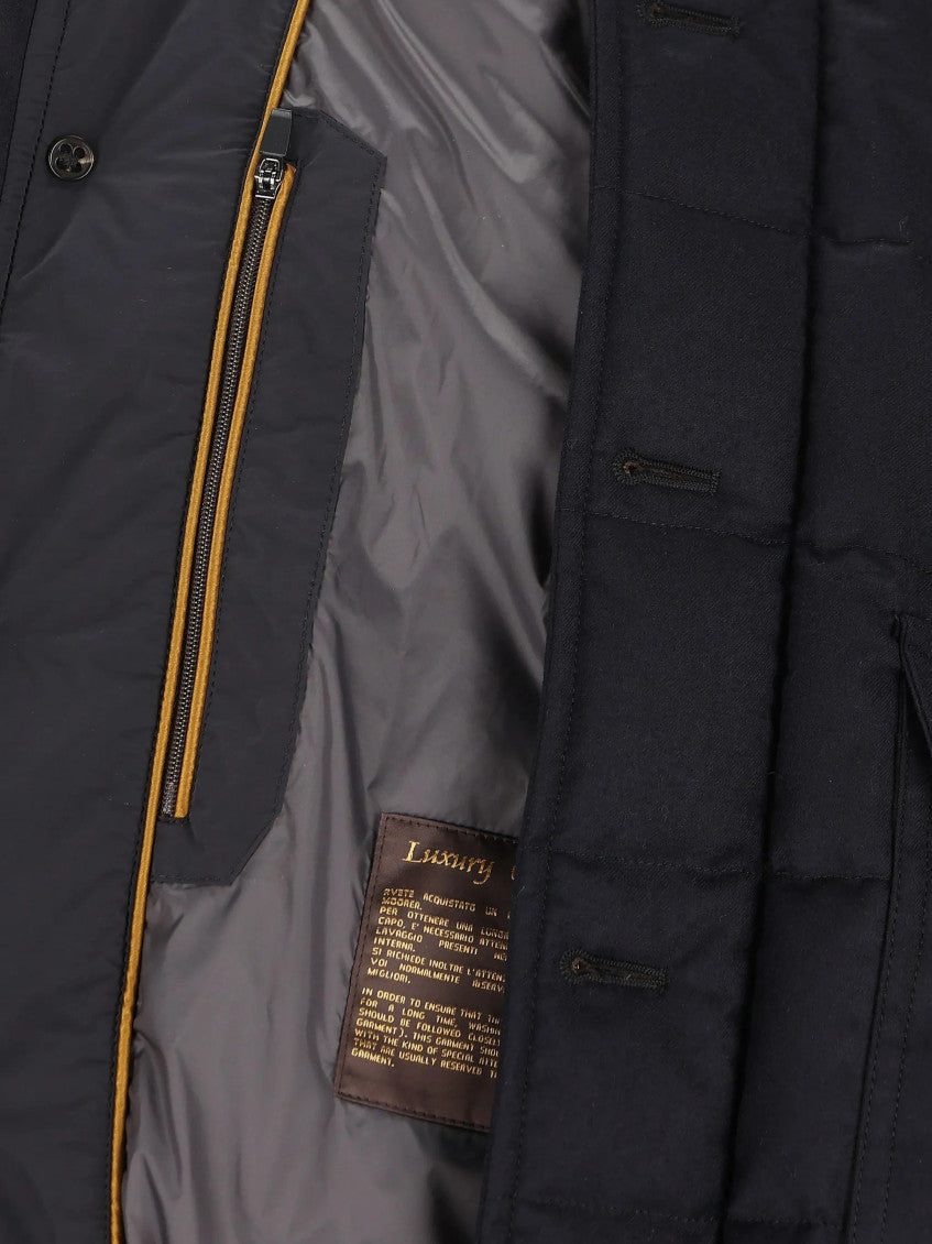 Navy Mock Collar Jacket 3