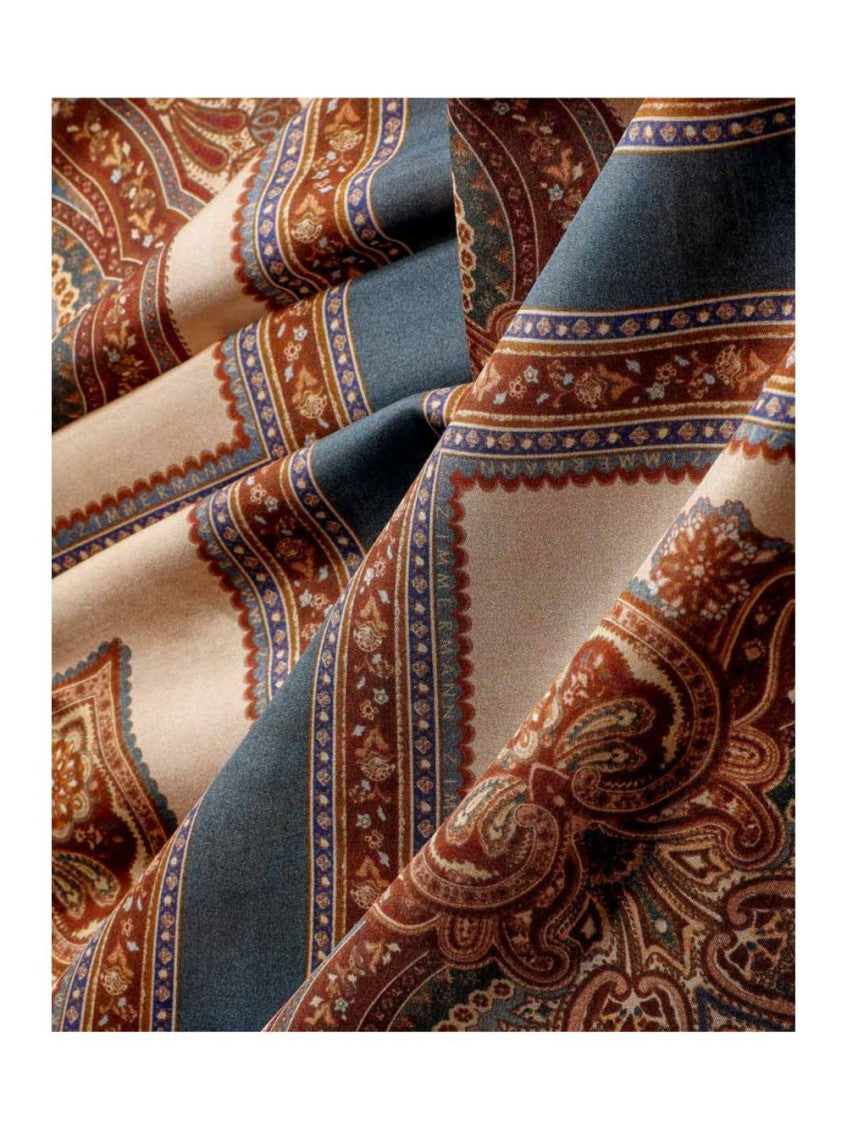 Blue Paisley Round Neck Maxi Dress 5