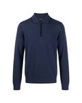 Navy Knitted Polo Sweater 1