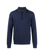 Navy Knitted Polo Sweater 1
