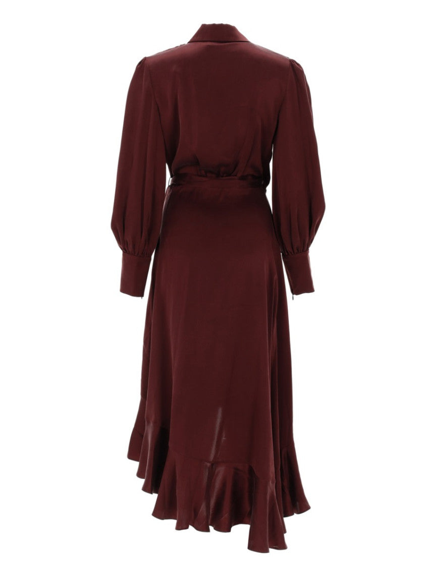 Brown V Neck Midi Dress 3