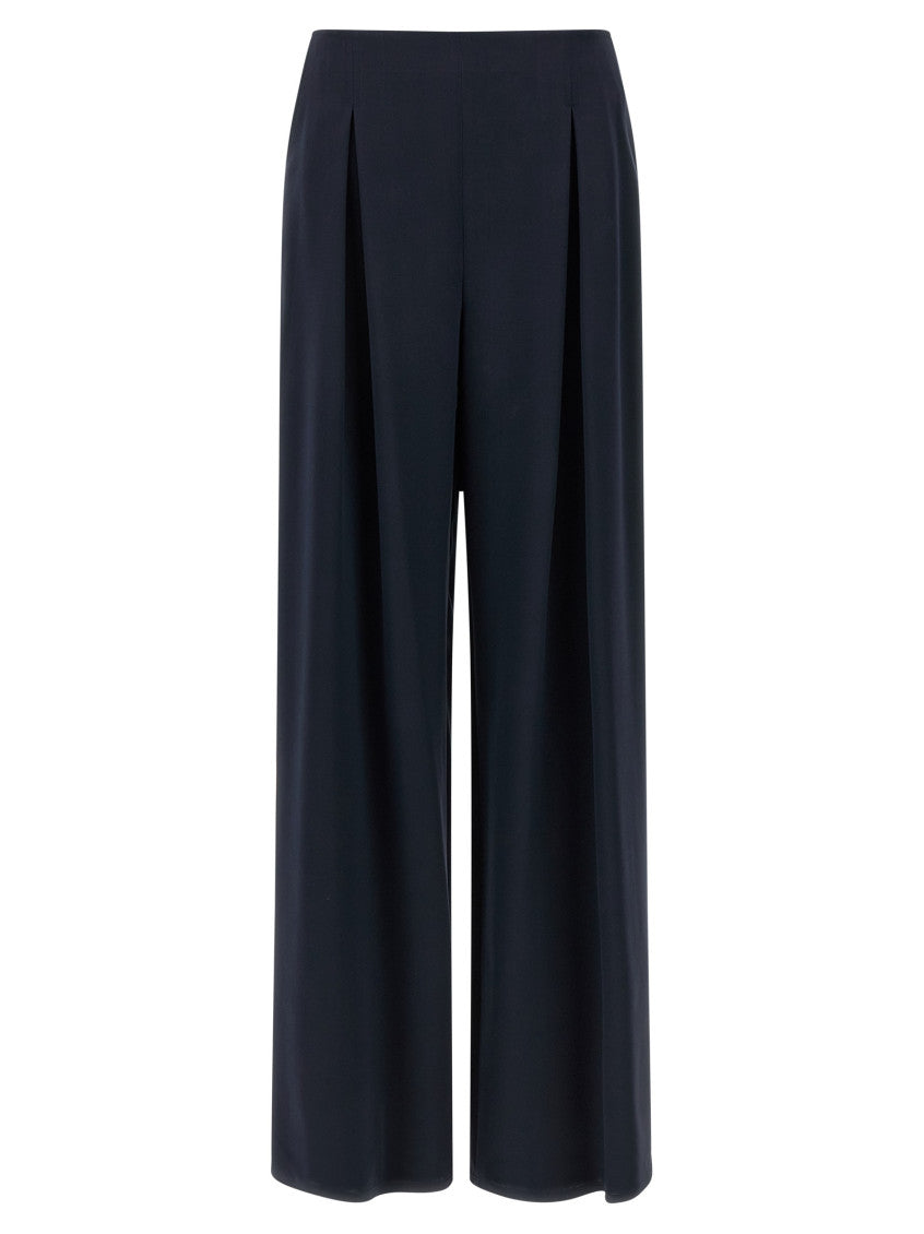 Dark Blue Straight Pleated Pants 1
