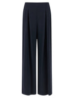 Dark Blue Straight Pleated Pants 1