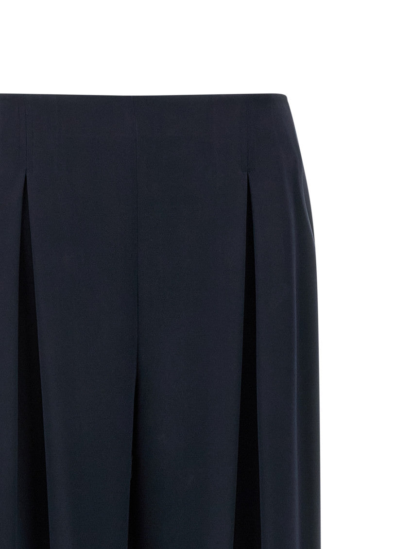 Dark Blue Straight Pleated Pants 3