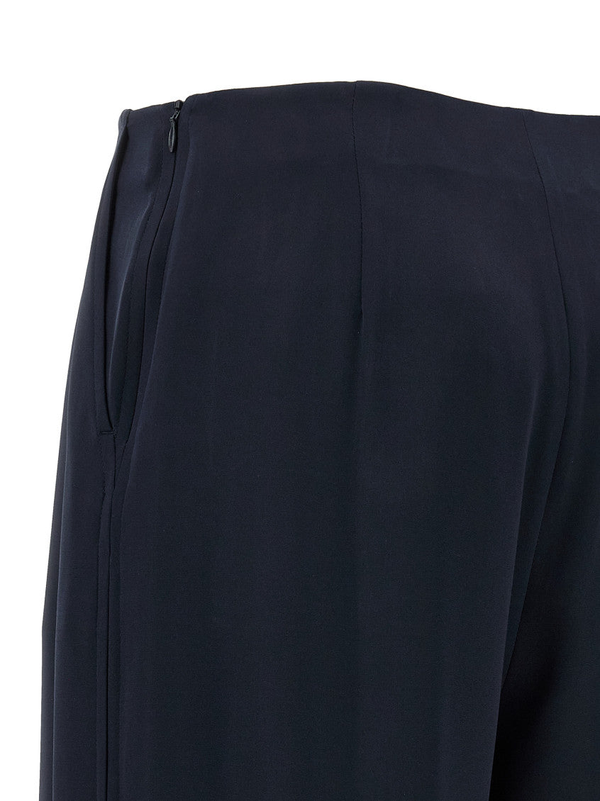 Dark Blue Straight Pleated Pants 4