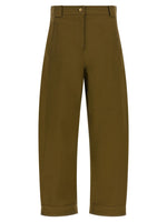 Green Tapered Flat Front Pants 1