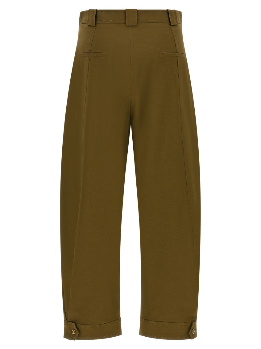 Green Tapered Flat Front Pants 2