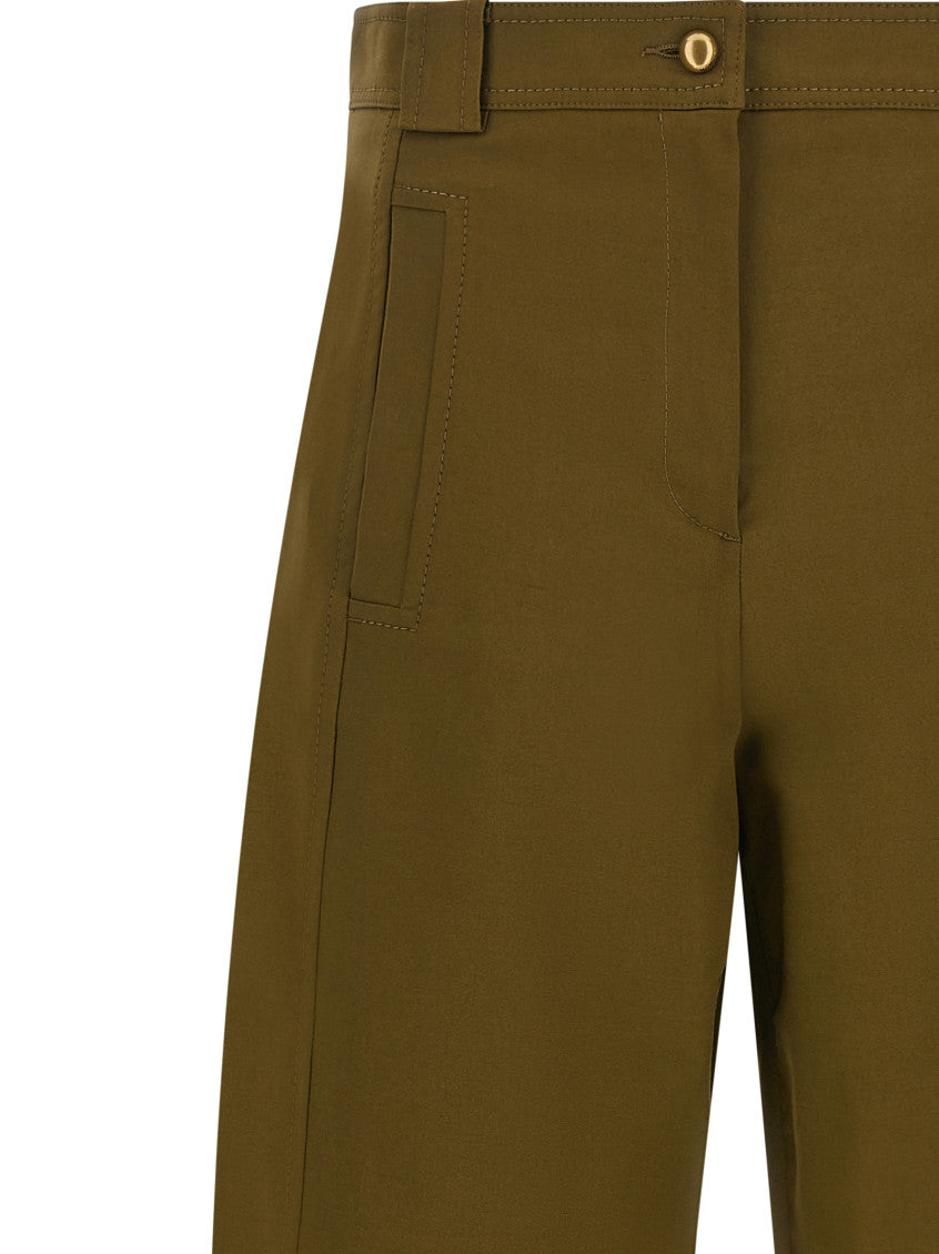 Green Tapered Flat Front Pants 3