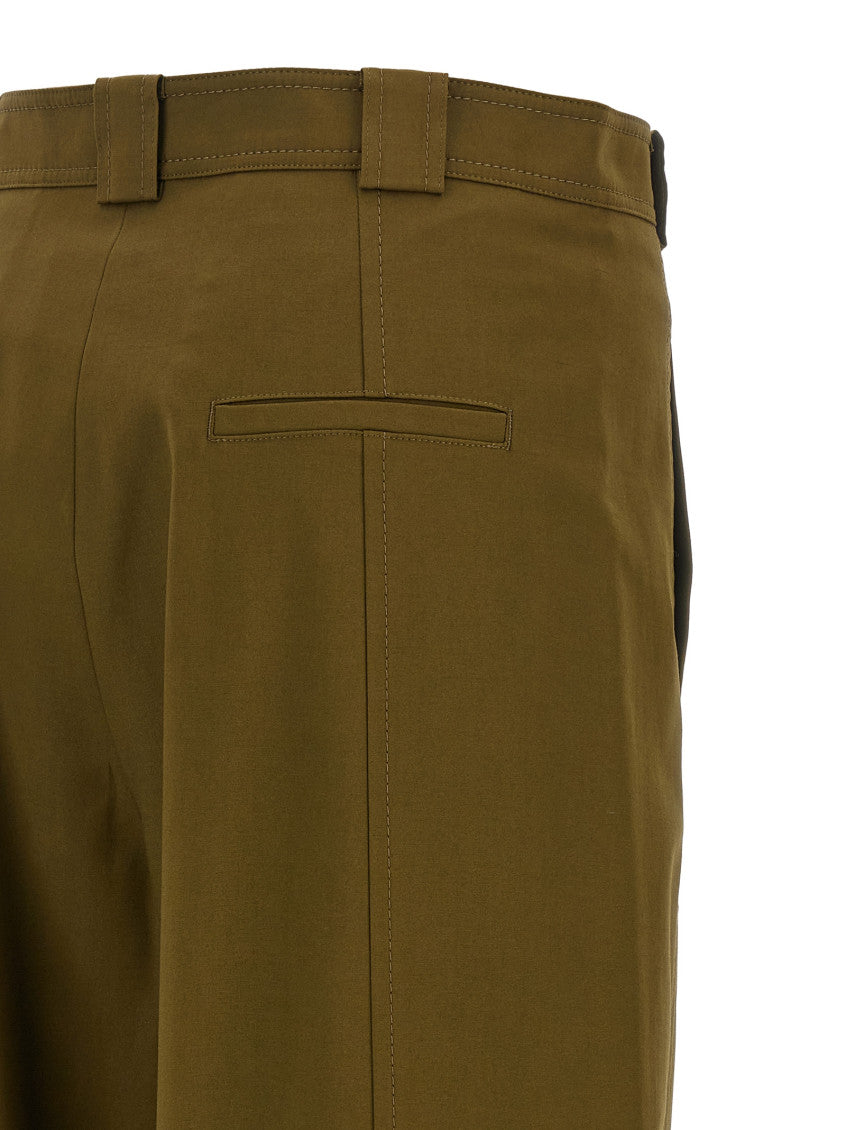 Green Tapered Flat Front Pants 4