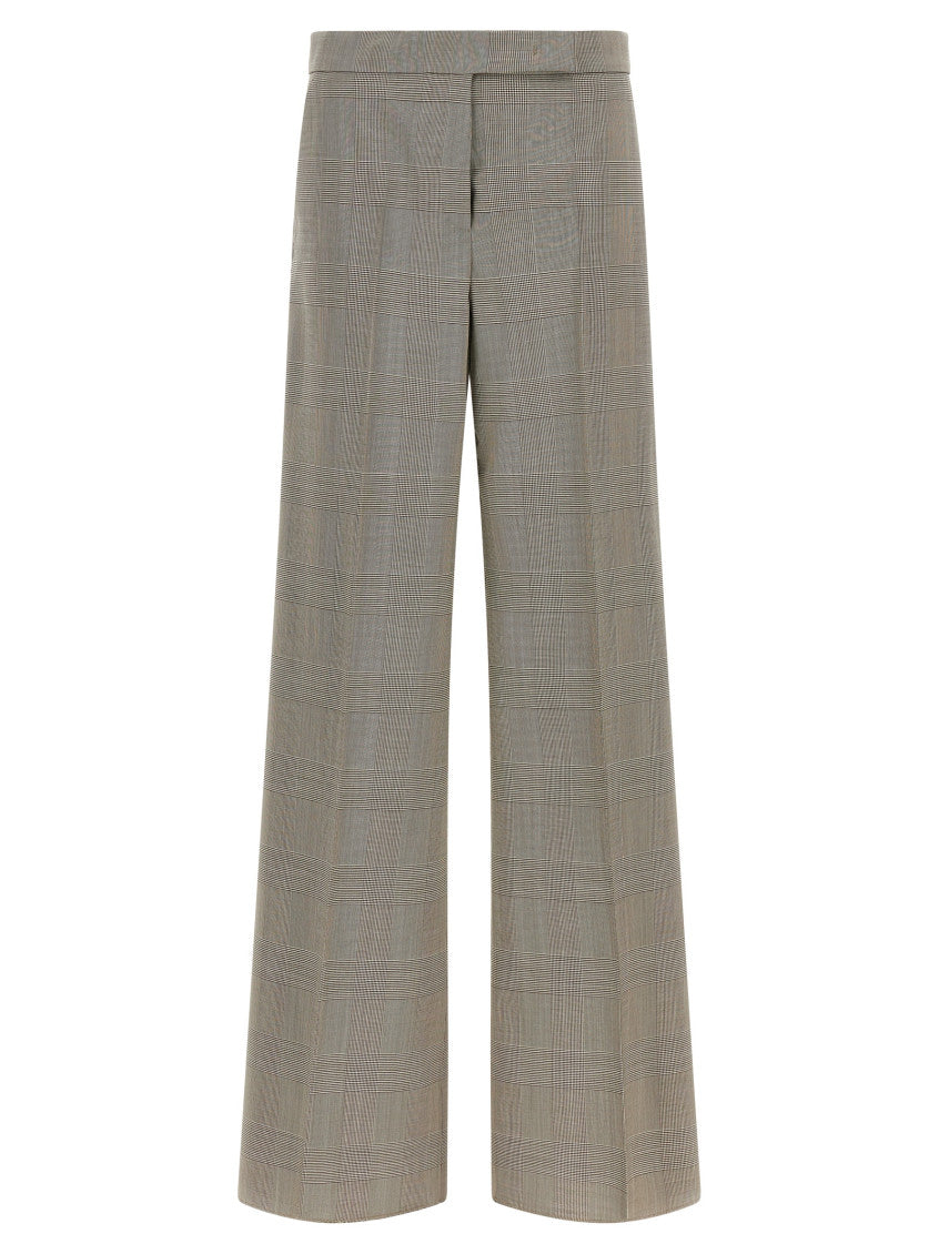 Grey Flared Flat Front Pants 1