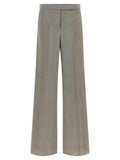 Grey Flared Flat Front Pants 1