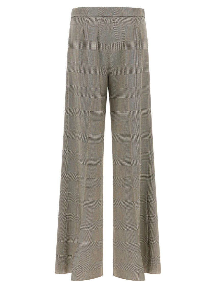 Grey Flared Flat Front Pants 2