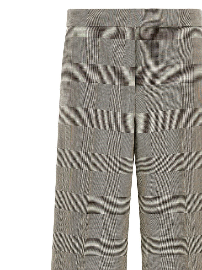 Grey Flared Flat Front Pants 3