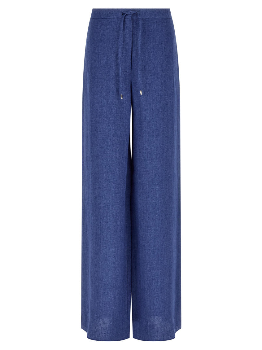 Blue Straight Drawstring Pants 1
