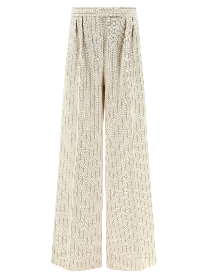 Off White Loose Pleated Pants 1