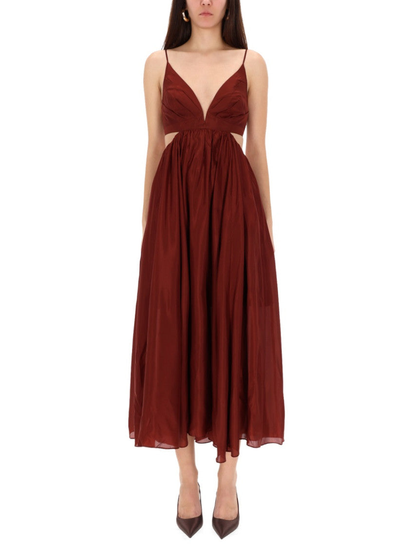 Brown V Neck Maxi Dress 2