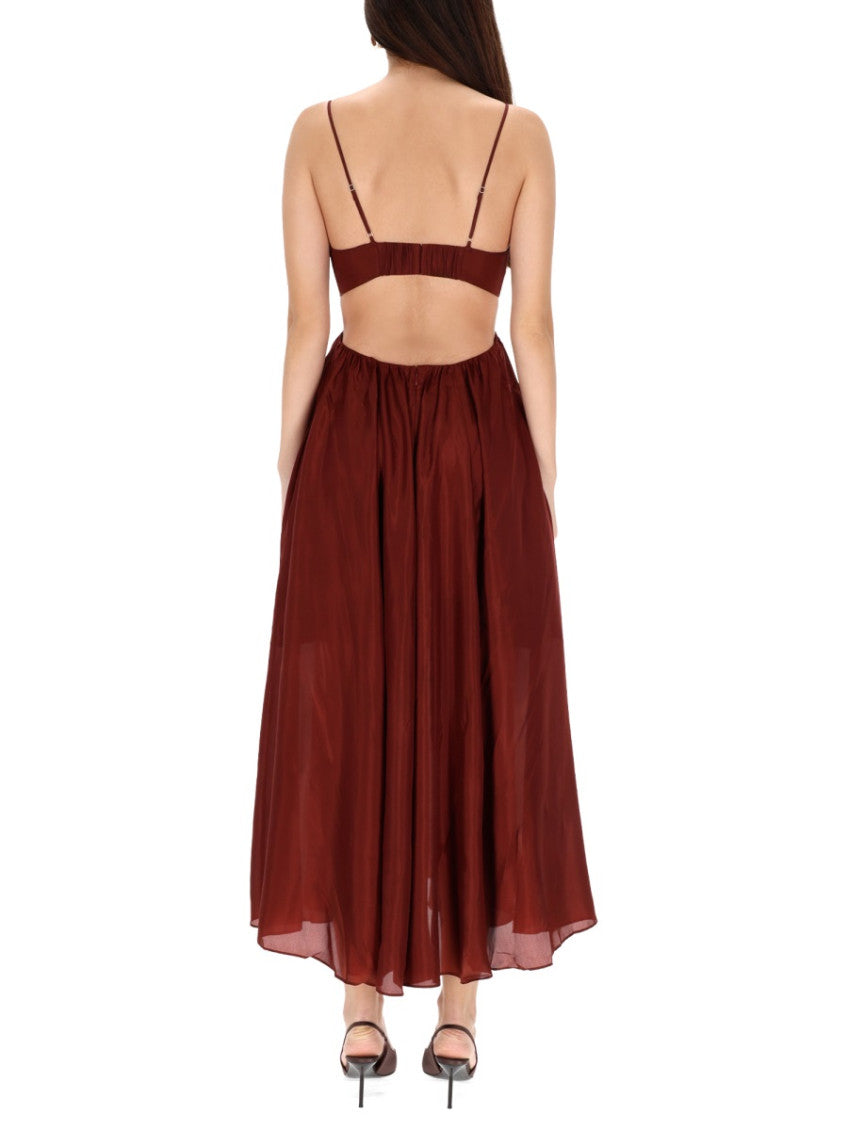 Brown V Neck Maxi Dress 3