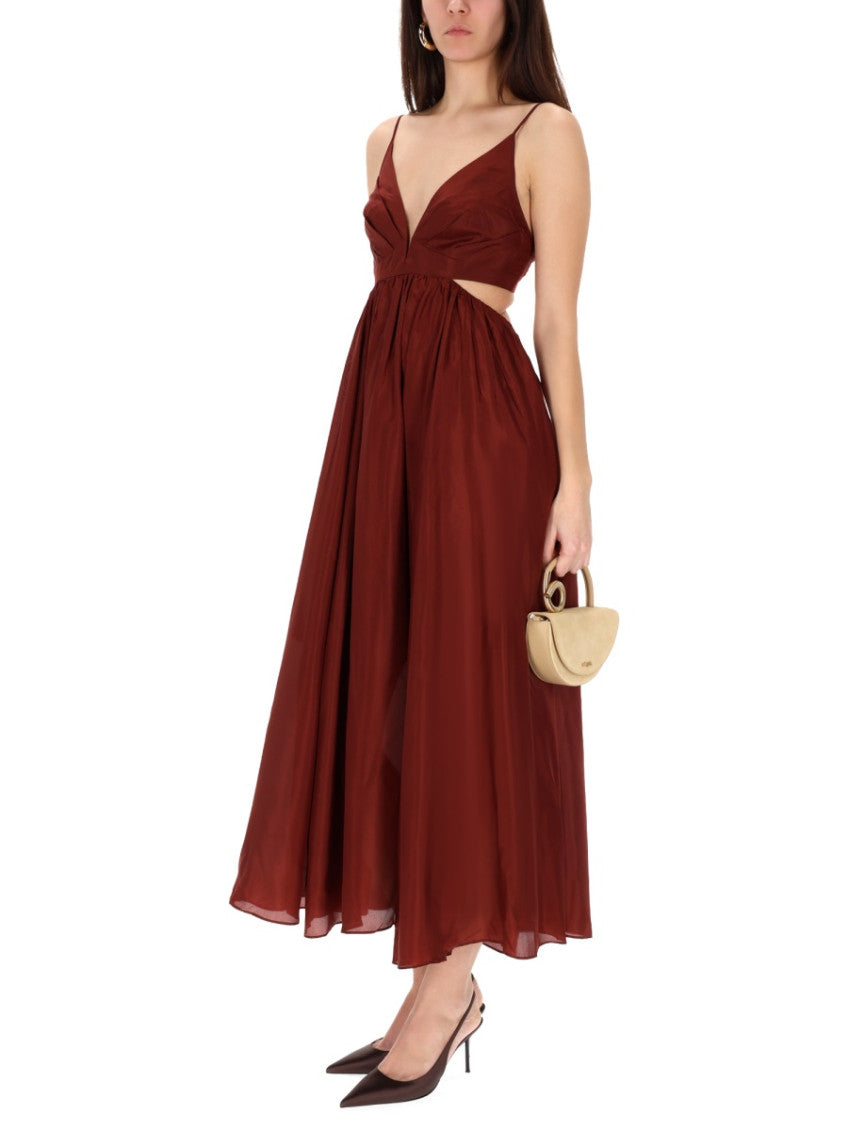 Brown V Neck Maxi Dress 4