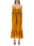 Yellow V Neck Maxi Dress 1