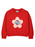 Girls Red Floral Logo Sweatshirt 1