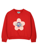 Girls Red Floral Logo Sweatshirt 1