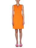 Orange Textured Crew Neck Mini Dress 1