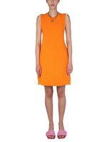 Orange Textured Crew Neck Mini Dress 1