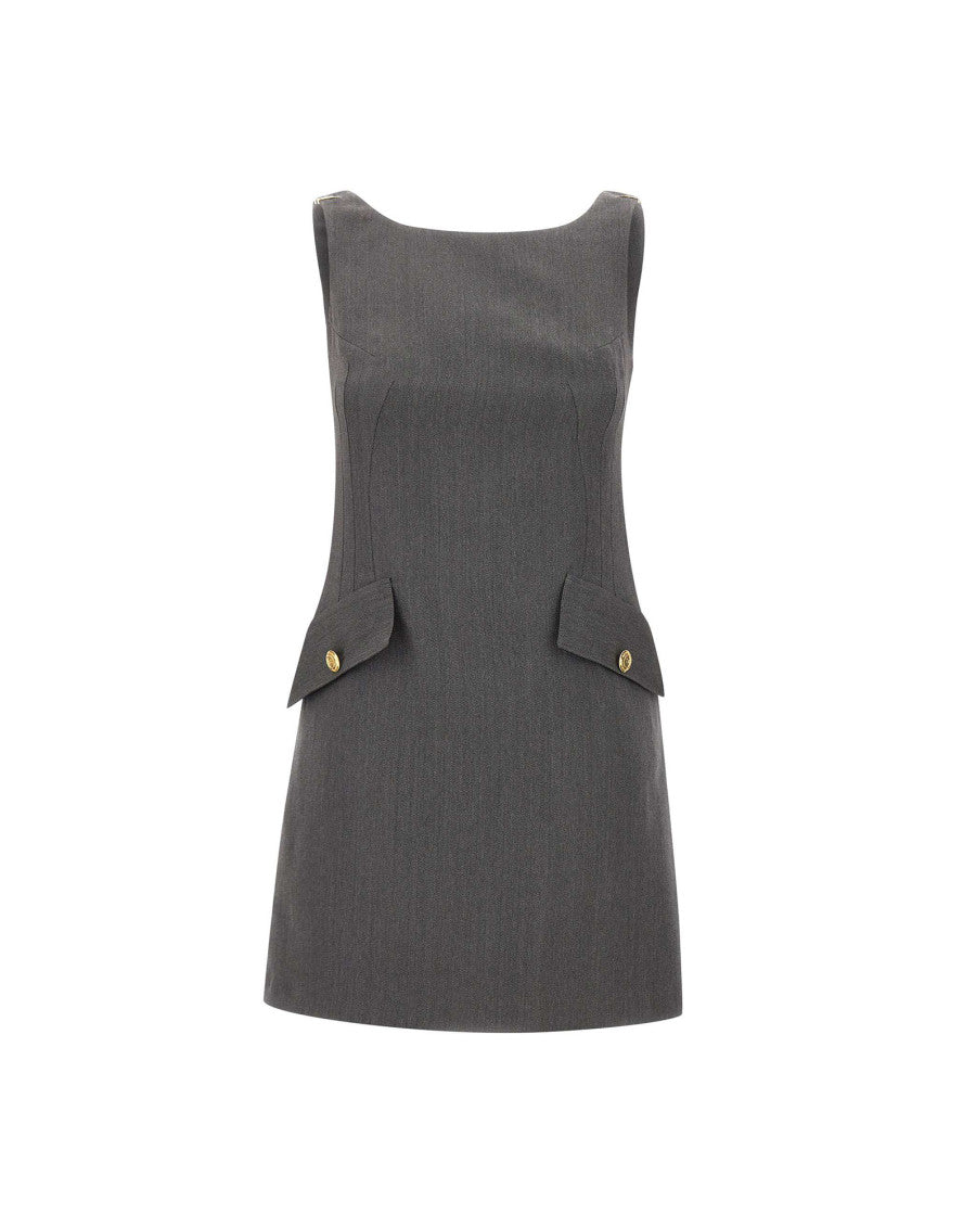 Dark Grey Textured Mini Dress 1