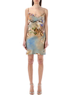 Multicolor Graphic Cowl Neck Mini Dress 1