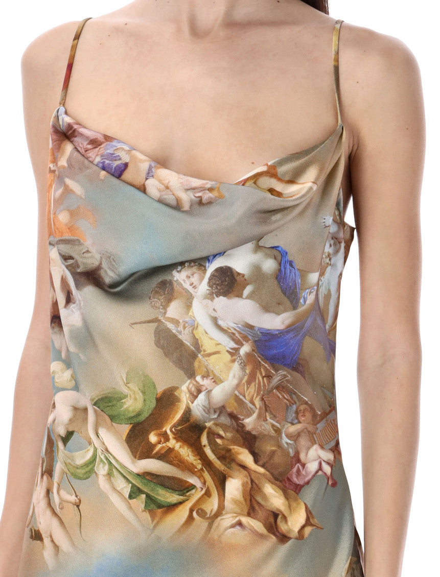 Multicolor Graphic Cowl Neck Mini Dress 4