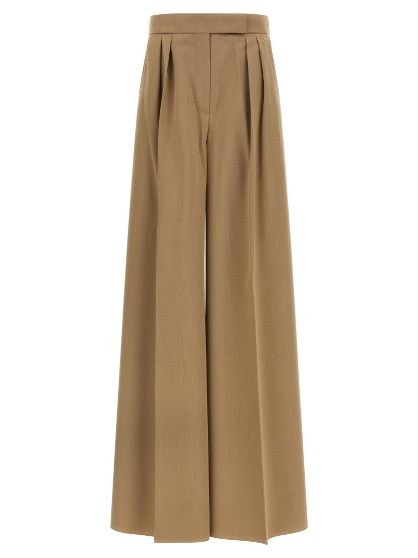 Brown Relaxed Pleated Pants 1