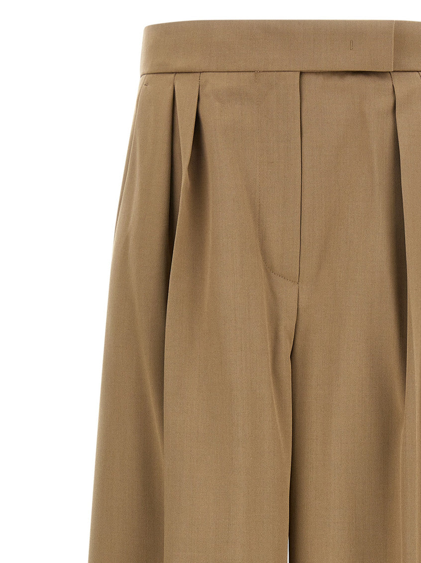 Brown Relaxed Pleated Pants 3