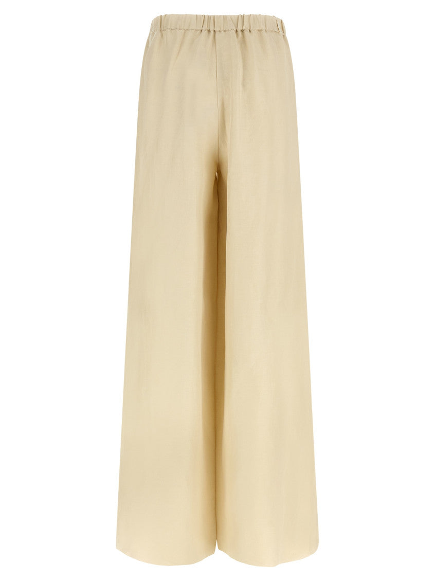 Beige Straight Elasticated Pants 2