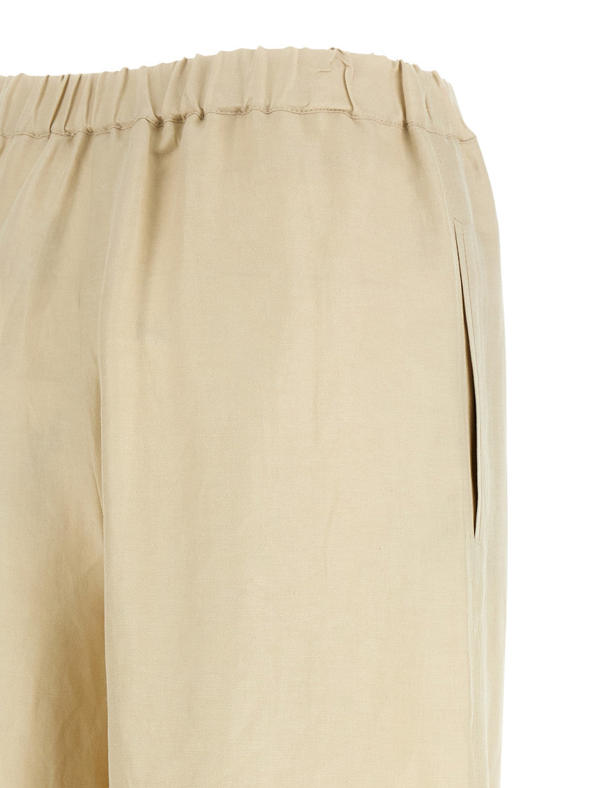 Beige Straight Elasticated Pants 4