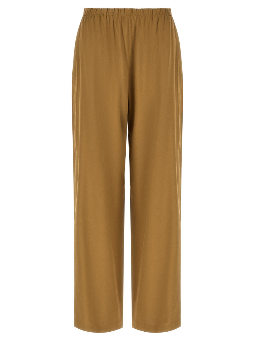 Beige Straight Elasticated Pants 1
