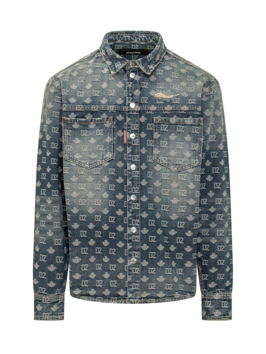 Blue Regular Logo Overshirt 1