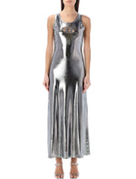 Silver Logo Round Neck Maxi Dress 1