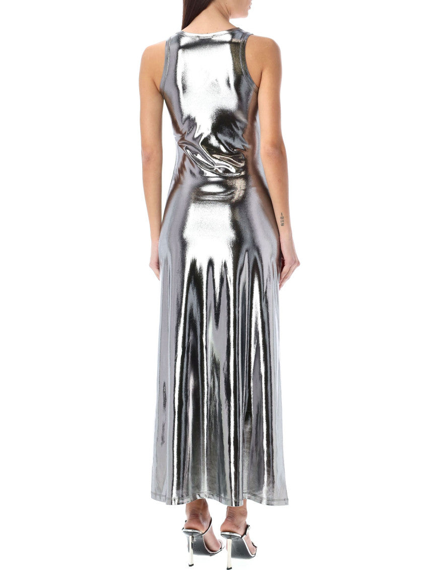 Silver Logo Round Neck Maxi Dress 2