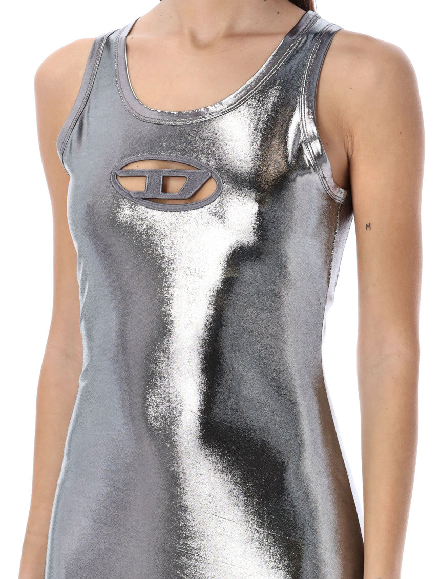 Silver Logo Round Neck Maxi Dress 3