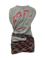 Grey Graphic Henley Mini Dress 1